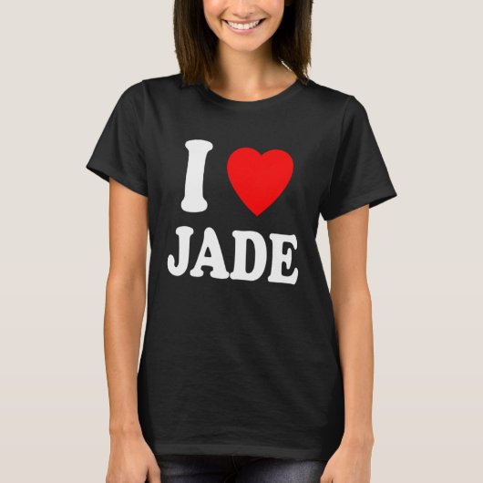 I Heart Love Jade Cute Matching Couple Spouse T-Shirt (Vorderseite)