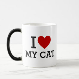 I Heart Love My Cat Mug – Cute Pet Lover Gift Verwandlungstasse