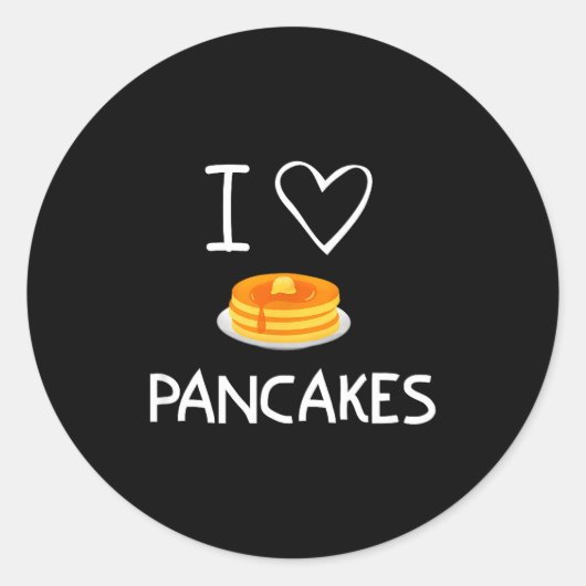 I Heart Love Pancakes, Funny, Jokes, Sarcastic, Fa Runder Aufkleber (Vorderseite)
