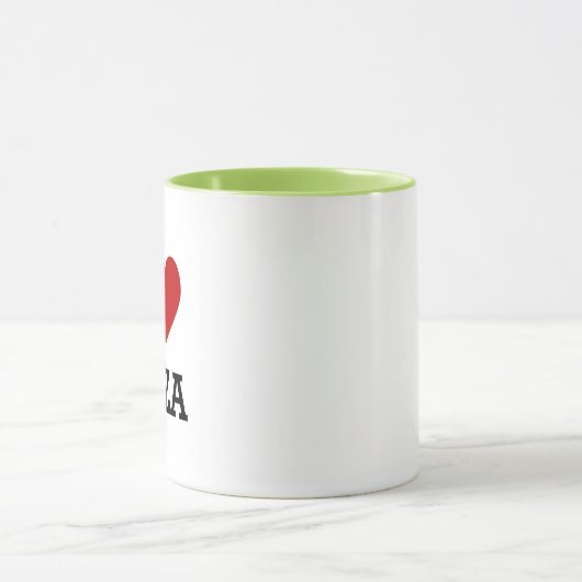 I Heart Love Pizza Mug – Funny Pizza Lover Gift Tasse (Zentrum)