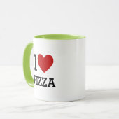 I Heart Love Pizza Mug – Funny Pizza Lover Gift Tasse (Vorderseite Links)