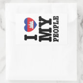 I Heart (Love) Rechteckiger Aufkleber (Tasche)