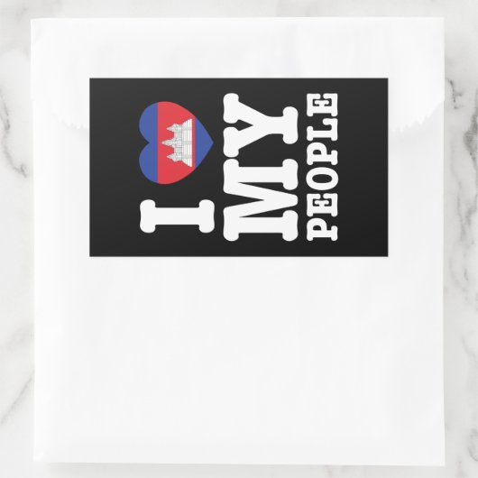 I Heart (Love) Rechteckiger Aufkleber (Tasche)