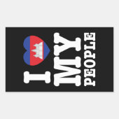 I Heart (Love) Rechteckiger Aufkleber (Vorderseite)