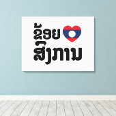 I Heart (Love) Songkan Laotian Language Leinwanddruck (Insitu (Holzboden))