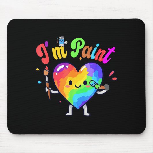 I Heart Love To Finger I'm Paint Cute Couple Valen Mousepad (Vorne)