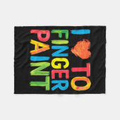 I Heart Love To Finger Paint Cute Couple Valentine Fleecedecke (Vorderseite (Horizontal))