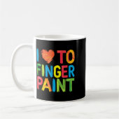I Heart Love To Finger Paint Cute Couple Valentine Kaffeetasse (Links)