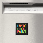 I Heart Love To Finger Paint Cute Couple Valentine Magnet (In Situ (Geschirrspüler))