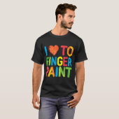 I Heart Love To Finger Paint Cute Couple Valentine T-Shirt (Vorne ganz)
