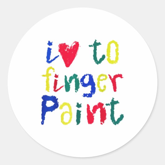 I Heart Love To Finger Paint - Funny Couple  Runder Aufkleber (Vorderseite)