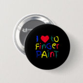 I Heart Love To Finger Paint I'm Paint Cute Couple Button (Vorne & Hinten)
