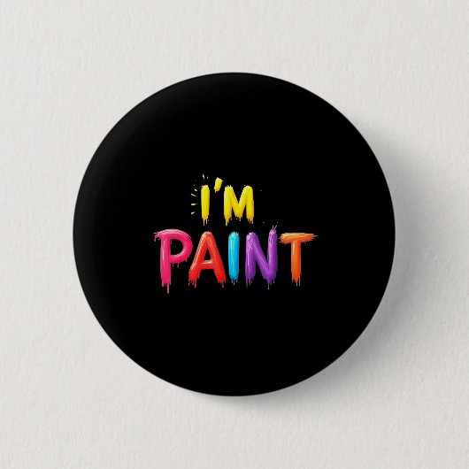 I Heart Love To Finger Paint I'm Paint Cute Couple Button (Vorderseite)