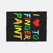 I Heart Love To Finger Paint I'm Paint Cute Couple Fleecedecke (Vorderseite (Horizontal))