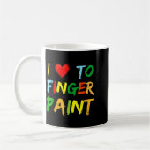 I Heart Love To Finger Paint I'm Paint Cute Couple Kaffeetasse (Links)