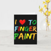 I Heart Love To Finger Paint I'm Paint Cute Couple Karte (Gelbe Blume)