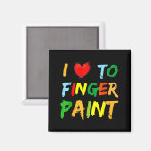 I Heart Love To Finger Paint I'm Paint Cute Couple Magnet (Vorderseite/Rückseite)