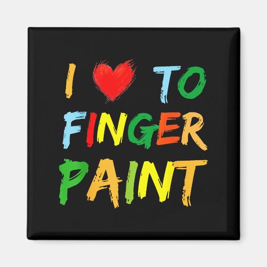 I Heart Love To Finger Paint I'm Paint Cute Couple Magnet (Vorne)