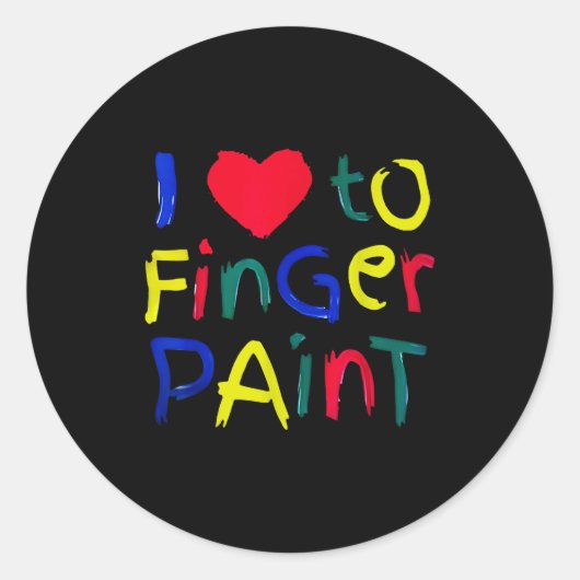 I Heart Love To Finger Paint I'm Paint Cute Couple Runder Aufkleber (Vorderseite)