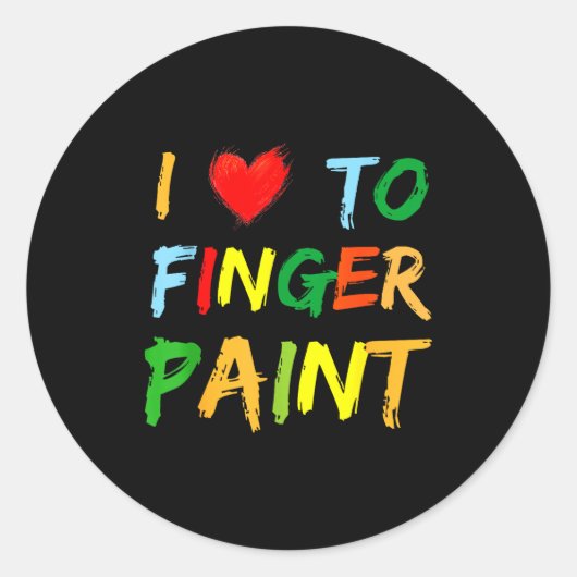 I Heart Love To Finger Paint I'm Paint Cute Couple Runder Aufkleber (Vorderseite)