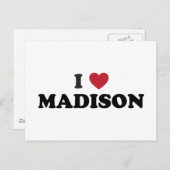 I Heart Madison Wisconsin Postkarte (Vorne/Hinten)