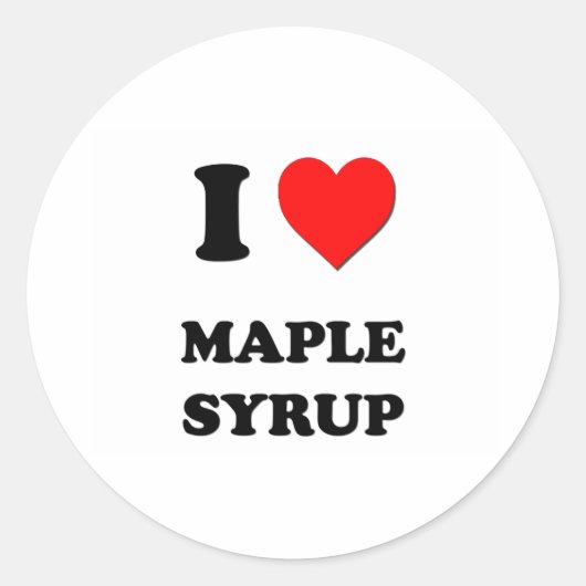 I Heart Maple Syrup Runder Aufkleber (Vorderseite)