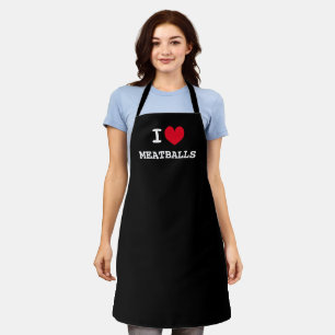 I heart meatballs Funny Custom Black Küche Schürze