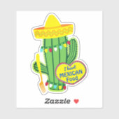 I heart Mexican food cactus sombrero gabel Aufkleber (Blatt)