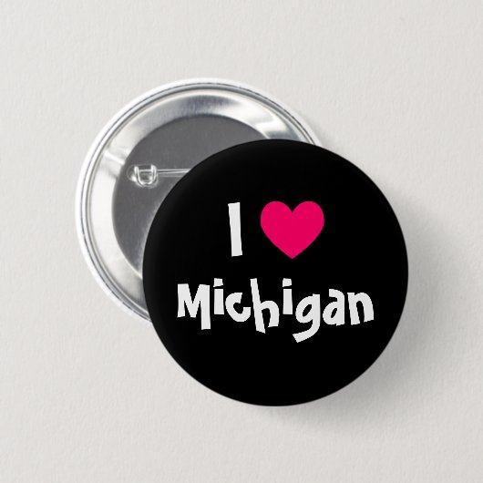I Heart Michigan Button (Vorne & Hinten)