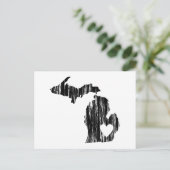 I Heart Michigan Grunge Worn Kontur Staat Liebe Postkarte (Stehend Vorderseite)