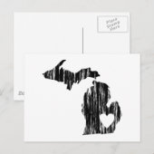 I Heart Michigan Grunge Worn Kontur Staat Liebe Postkarte (Vorne/Hinten)