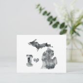 I heart Michigan Postkarte (Stehend Vorderseite)