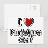 I Heart Miniature Golf Postkarte (Vorne/Hinten)
