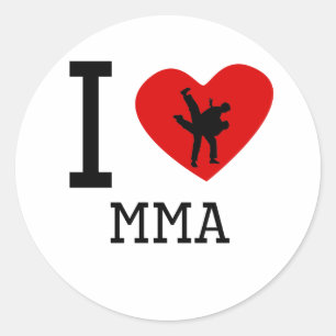 I Heart MIXED MARTIAL ARTS Runder Aufkleber