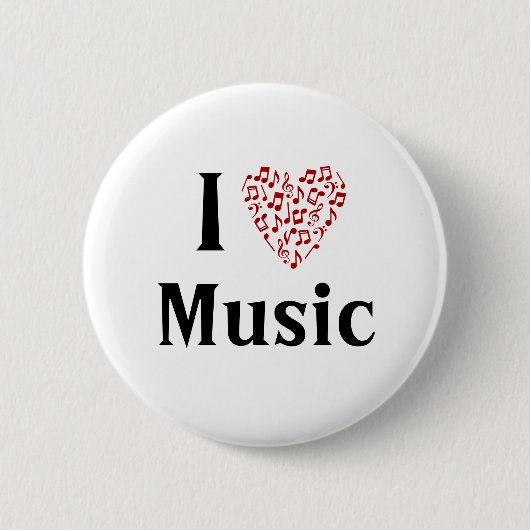 I Heart Music Customizable Button (Vorderseite)
