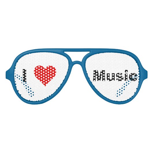 I Heart Music Party Sonnenbrille (Vorderseite)