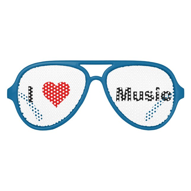 I Heart Music Party Sonnenbrille (Vorderseite)