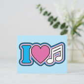 I Heart Music Postkarte (Stehend Vorderseite)