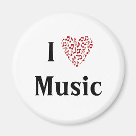 I Heart Music Red Liebe Musiknotens Magnet