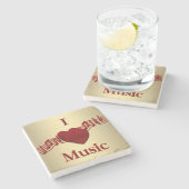 I Heart Music Steinuntersetzer (Seitenansicht)