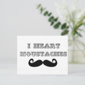 I Heart Mustaches Postkarte (Stehend Vorderseite)