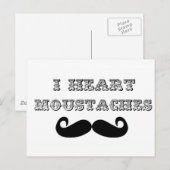 I Heart Mustaches Postkarte (Vorne/Hinten)