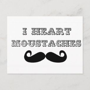 I Heart Mustaches Postkarte
