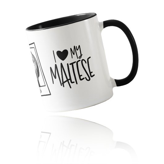 I Heart My Maltese Pop Art Custom Photo & Name Tasse