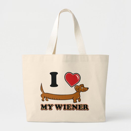 I-HEART-MY-WEINER JUMBO STOFFBEUTEL (Vorne)