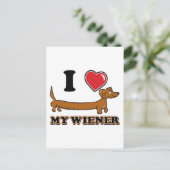 I-HEART-MY-WEINER POSTKARTE (Stehend Vorderseite)