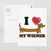 I-HEART-MY-WEINER POSTKARTE (Vorne/Hinten)