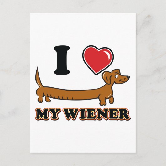 I-HEART-MY-WEINER POSTKARTE (Vorderseite)