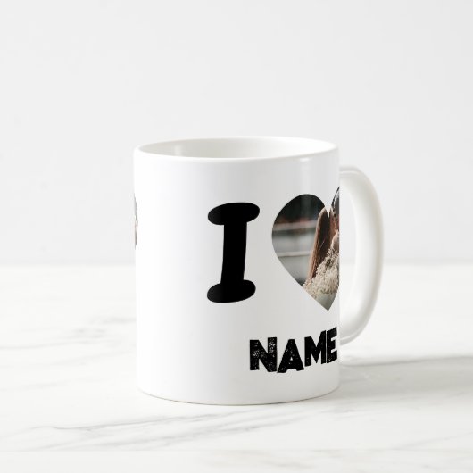 I Heart Name Custom Gift for Girlfriend, Boyfriend Kaffeetasse (VorderseiteRechts)