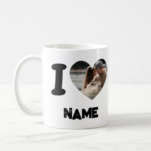 I Heart Name Custom Gift for Girlfriend, Boyfriend Kaffeetasse (Links)